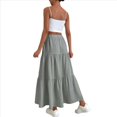 thumbnail image 2 of Falda de Holgada de Cintura Alta para Mujer, Estilo Casual, Plisada, Larga, de Playa, con Lazo, Color Gris, Talla L, 2 of 7