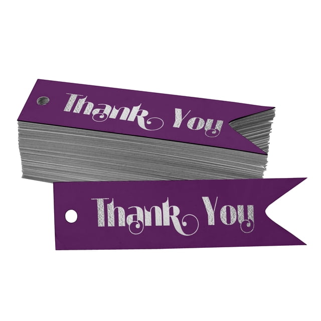 Inkdotpot Silver Foil Paper Hang Tags Thank You Bridal Shower Favor Tags 100 Pieces