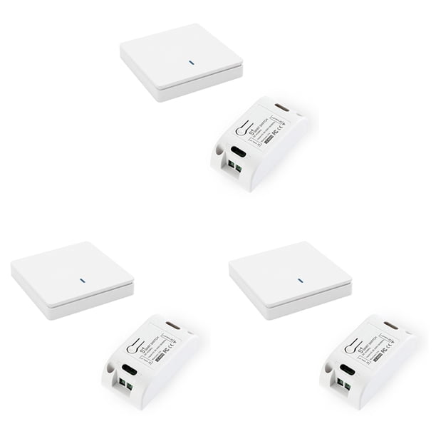 3X Interruptor de Luz Inteligente InaláMbrico RF 433MHz Control de IluminacióN Interruptor Inteligente CA 90-250V 10A MóDulo (1 w y 1 C)