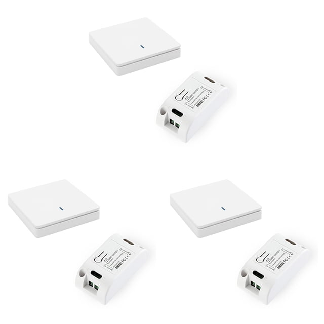 3X Interruptor de Luz Inteligente InaláMbrico RF 433MHz Control de IluminacióN Interruptor Inteligente CA 90-250V 10A MóDulo (1 w y 1 C)