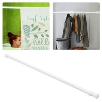 PBPBOX Hanging Rod for Clothes Curtain Rod White Plastic 1 Set