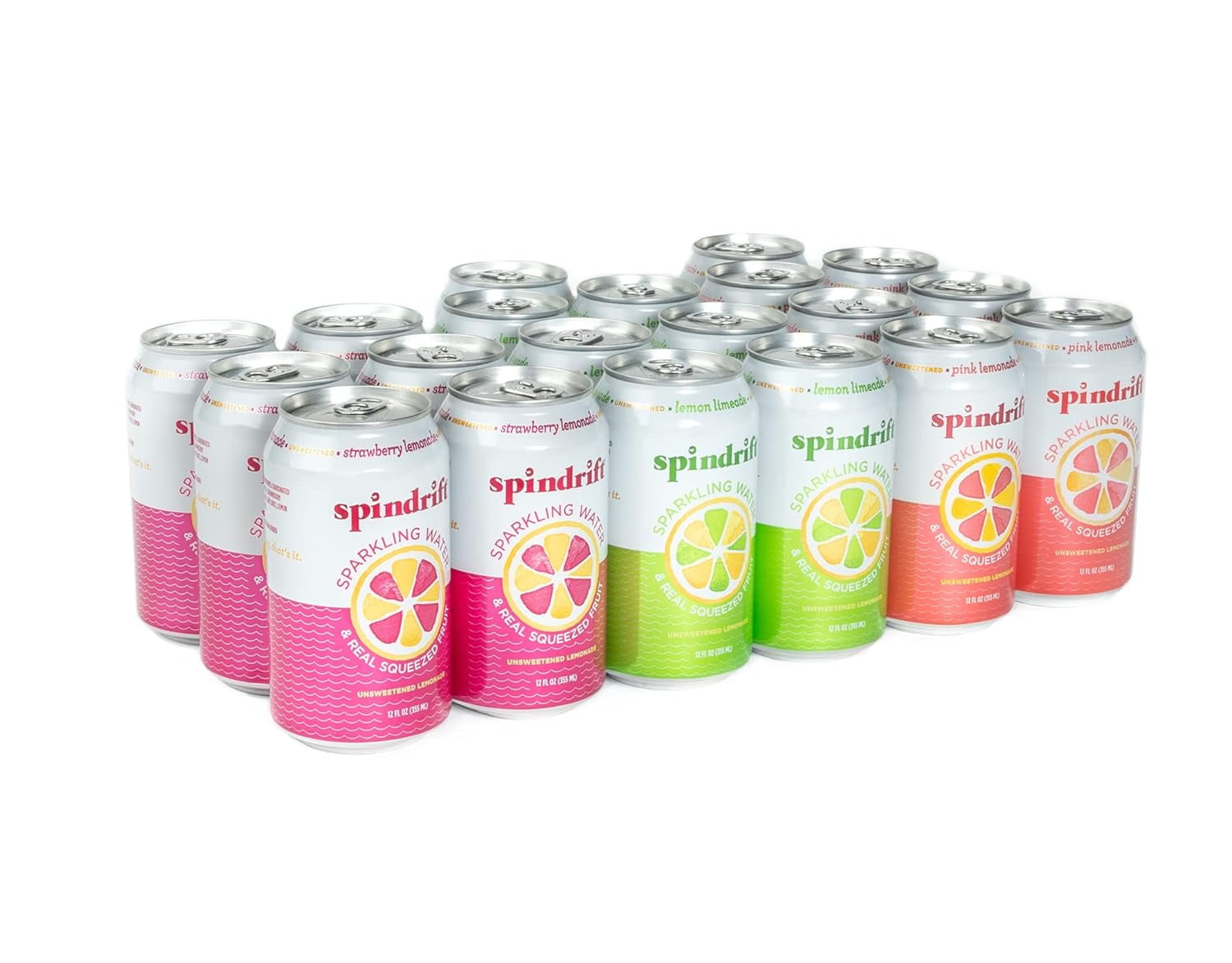 Spindrift Sparkling Lemonade Variety Pack, 3 Flavors, 12 Fl Oz