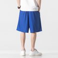 thumbnail image 5 of Aayomet Men Shorts Casual Elastic Waist Drawstring Summer Beach Shorts (Blue, L), 5 of 5