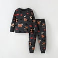 thumbnail image 2 of WERYOUNG Halloween Pajamas For Girls Cartoon Prints Long Sleeve Crewneck Top And Pants Kids Soft Cozy 2 Piece Sleepwear Loungewear Sets Stylish Nightwear 18-24 Months, 2 of 9