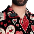 thumbnail image 5 of Valentine's Day Love Men's Short Sleeve Poplin Button Down Shirts - Casual Printed Summer Beach Tops for Men, 5 of 6
