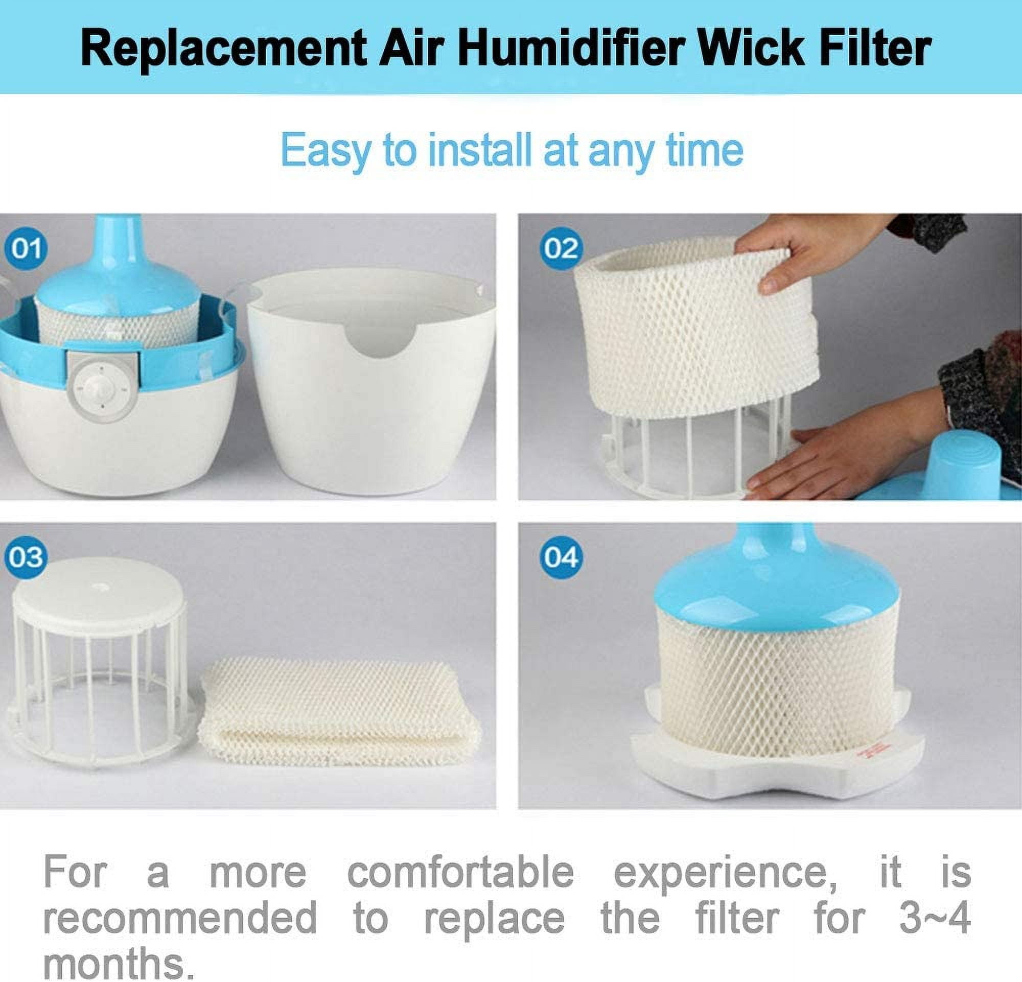 Replace Air Humidifier Wick Filter for Philips HU4801/02/03 HU4102 HU4801 HU4803 HU4811 HU4813 Humidifier Parts Accessory (4pcs)