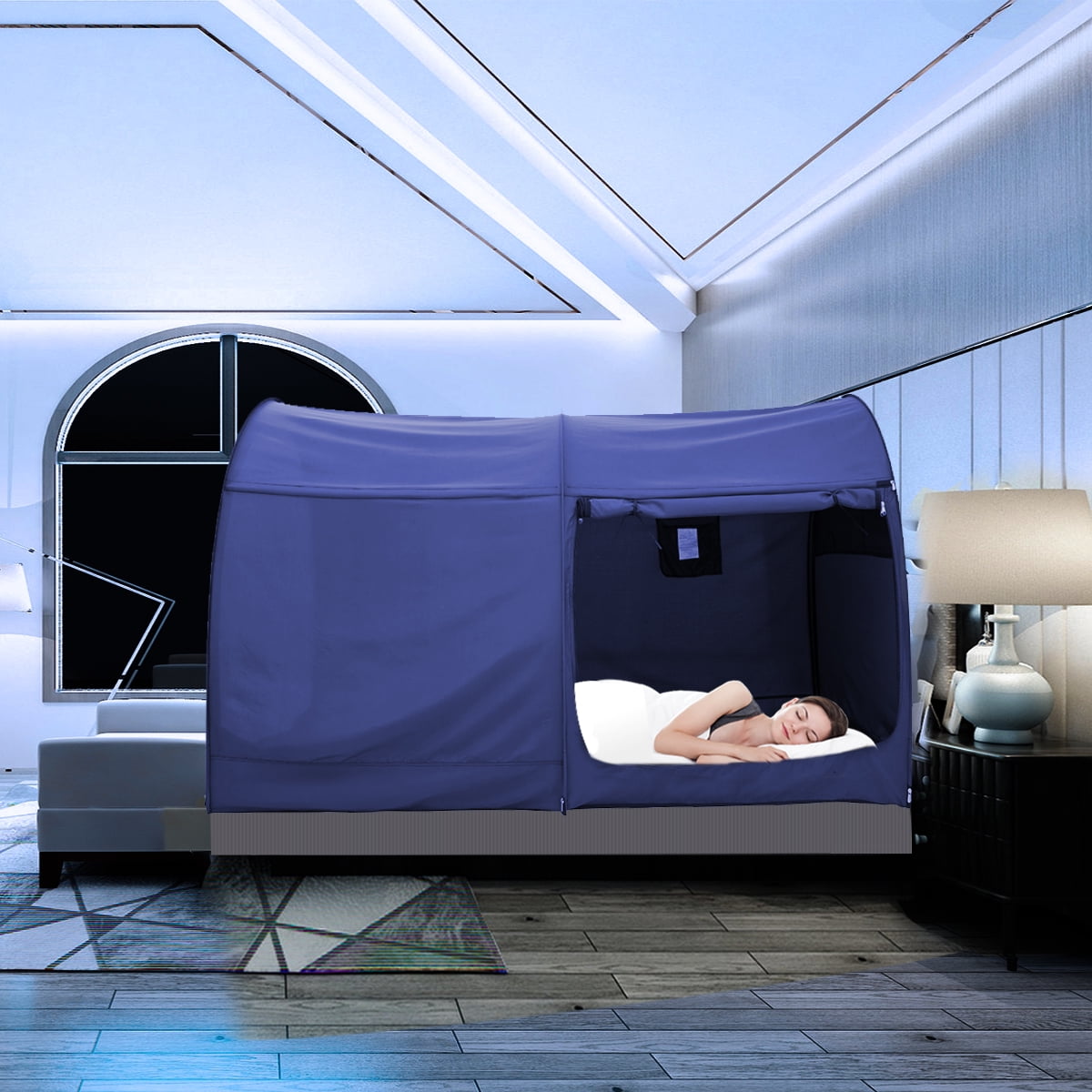 Bed Canopy Tent Twin Size for Unisex Blue by Alvantor(Mattress Not