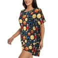 thumbnail image 2 of Fotbe Colorful Astronomy Print Pajama Set for Women 2 Piece Loungewear Short Sleeve Tops and Shorts Set Soft Sleepwear-Large, 2 of 7