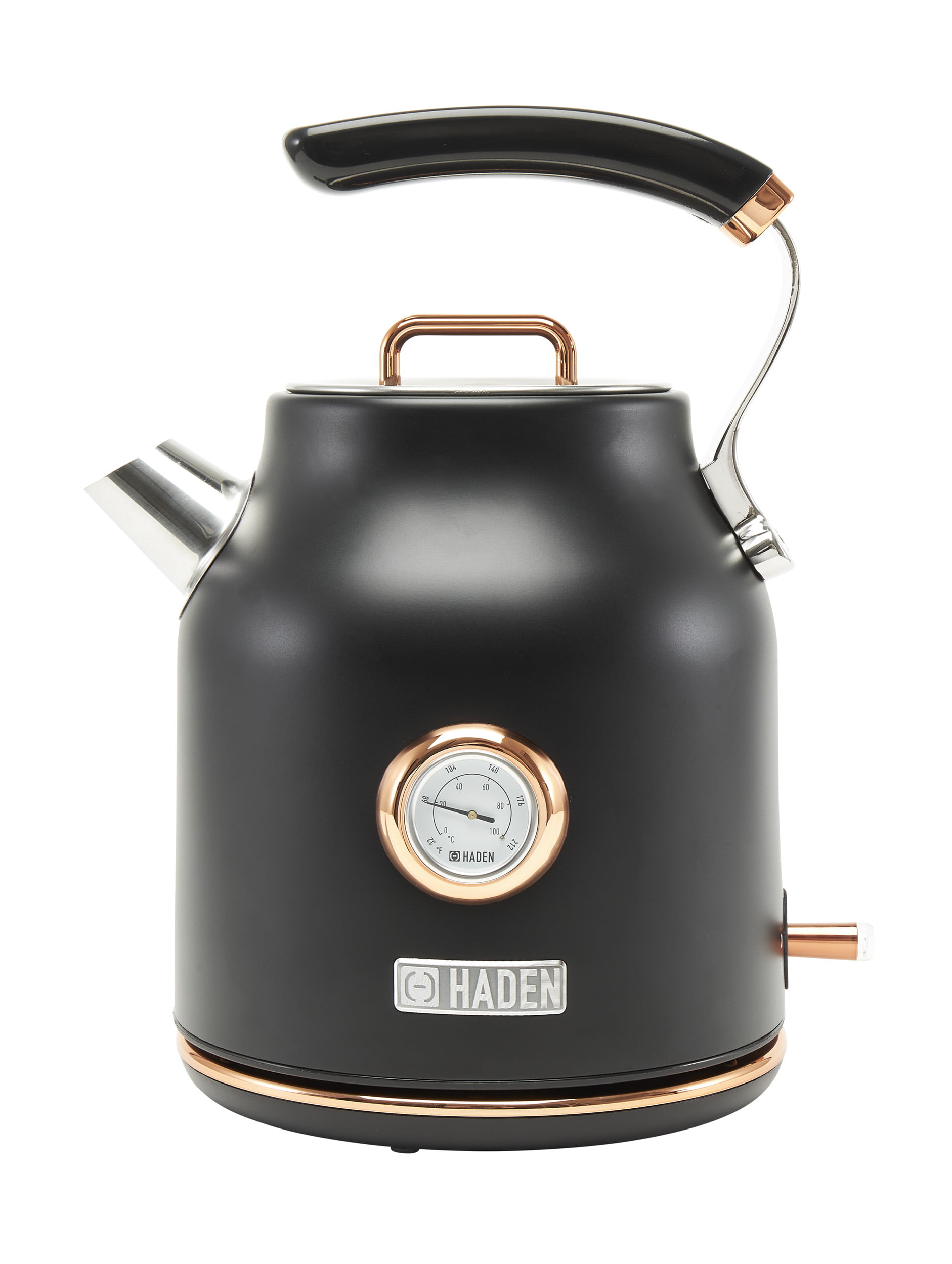  Haden 75041 Heritage 1.7 Liter (7 Cup) Stainless Steel Electric  Kettle with Auto Shut-Off and Boil Dry Protection, Black/Copper: Home &  Kitchen