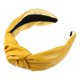 thumbnail image 1 of Diademas de cuero de PU anudadas cruzadas, Diadema ancha de moda antideslizante para mujeres, amarillo, 2.78''x1.73'', 1 of 7