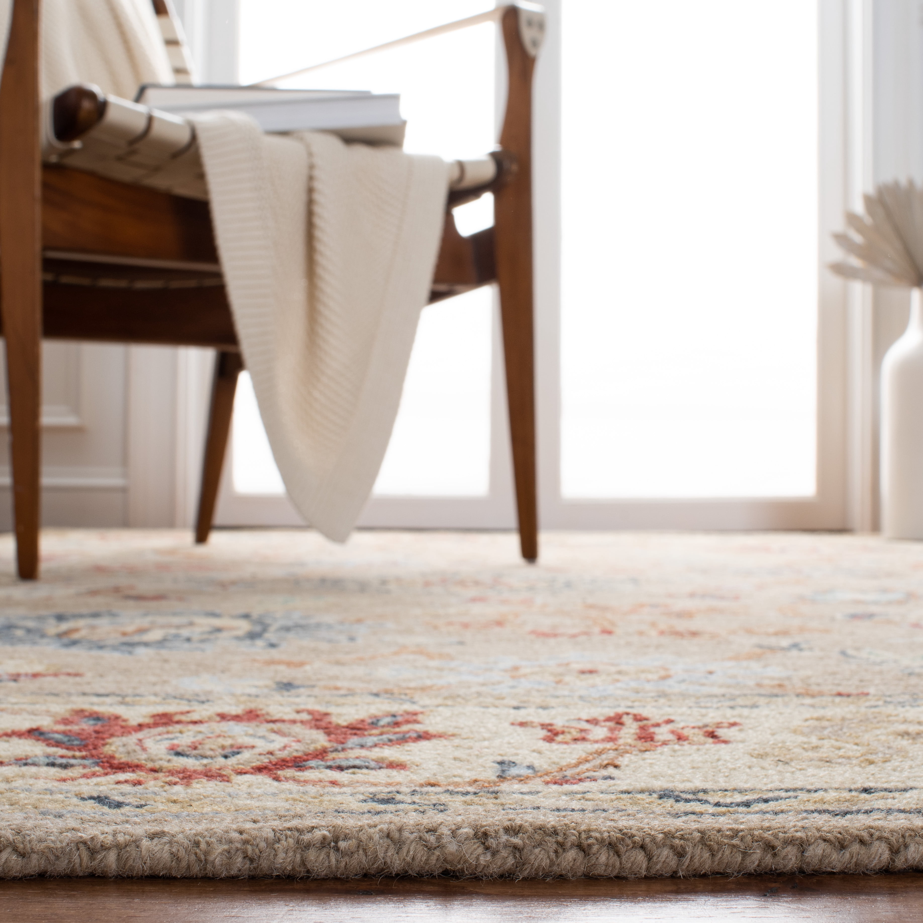 Safavieh Heritage Luvina Floral Wool Area Rug, Brown/Beige, 6' x 6' Square