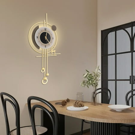 Modern Quiet Wall Clock LED Lighting Wall Clock Large Gold Decorative Wall Clock
