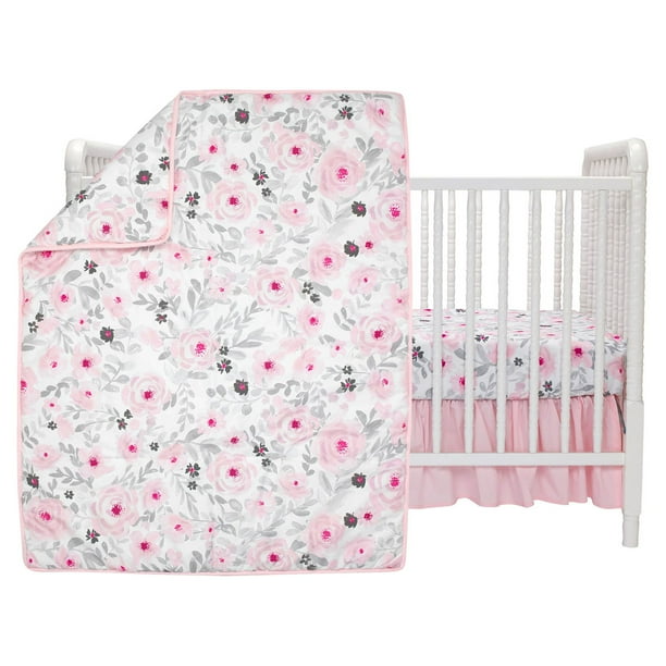 Watercolor floral crib bedding set sale