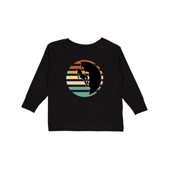 Inktastic Rock Climbing Mountain Climber Silhouette Boys or Girls Long Sleeve Toddler T-Shirt