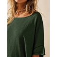 thumbnail image 5 of Women Crew‑Neck Oversized Short‑Sleeve T‑Shirt, Loose Drop‑Shoulder Side‑Slit Hem Casual Summer Tunic Blouse Tops, 5 of 15