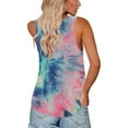 thumbnail image 4 of HAPIMO Women's Summer Tank Tops V-Neck Blouse Tie Dye Print Tops Casual Loose Fit Camis Vest Daily Camisole Sleeveless Shirts for Girls Blue XXL, 4 of 7