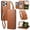 Brown, variant on Leather For Apple iPhone 18 Pro Max / 17 Pro Max Multi Colored Sewing Thread Wallet Case , With Card Holder,Wristband,Magnetic Clasp Kickstand Folio Cover,Purple