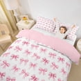thumbnail image 2 of Erosebridal Cute Coquette Bowknot Queen Duvet Cover Set,Pink Cartoon Bows Bedding For Girls Kids 3 Pieces,No Comforter,Reversible, 2 of 6