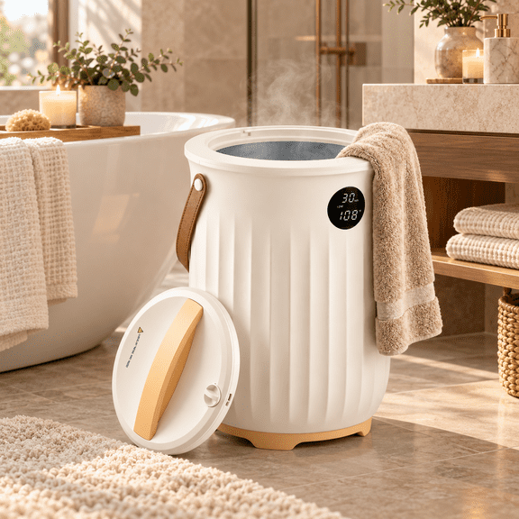 LIFERECORD 20L Towel Warmer, Luxury Blanket & Bathrobes Warmer Rapid Heating with Timer, Auto Shut-Off, Safety Lock, Perfect Spa Gift for Home & Bathroom, Light Khaki