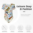 thumbnail image 6 of Naloa Insects and Flowers Women's Short-Sleeved Onesie, One-Piece Swimsuit for Parties, dates, clubs - Small, 6 of 9