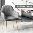 thumbnail image 5 of Costway Set of 2 Velvet Dining Chairs Mid-Back Leisure Armchair w/ Gold Leg Gray, 5 of 10