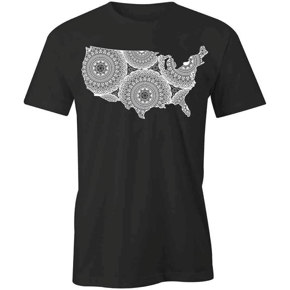 America Mandala T-Shirt | Patriotic American Black Tee Gift