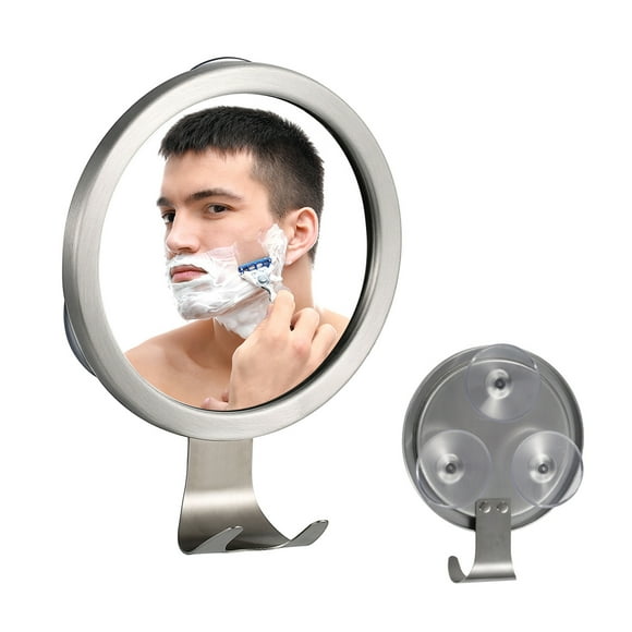 eccomum Bathroom Fogless Mirror Shower Shaving Mirror with Suction Cup Wall Mount with Razor Hook