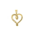 thumbnail image 3 of Mauli Jewels 0.06 Ct White Diamond Heart “I Love You” Pendant Necklace for Women | 10K Rose, White & Yellow Gold | 18" Box Chain, 3 of 7