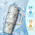 thumbnail image 4 of Halloween Skeleton Ghost 30 Oz Tumbler with Handle and Straw, Cute Spooky Cup, Holiday Coffee Gift, 4 of 5