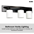 thumbnail image 6 of Dorence Oil-Rubbed Bronze 3-Light Bathroom Vanity Bar with Modern Glass Shade | Interior Lighting Fixture (E26 100W LED, Bulbs not Included), 6 of 10