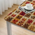 thumbnail image 4 of nygtbtfer Autumn Changing Leaf Jacquard Fall and Thanksgiving  Fabric Tablecloth, Fall Leaf Block Woven Easy Care Country Cottage Tablecloth, 4 of 7