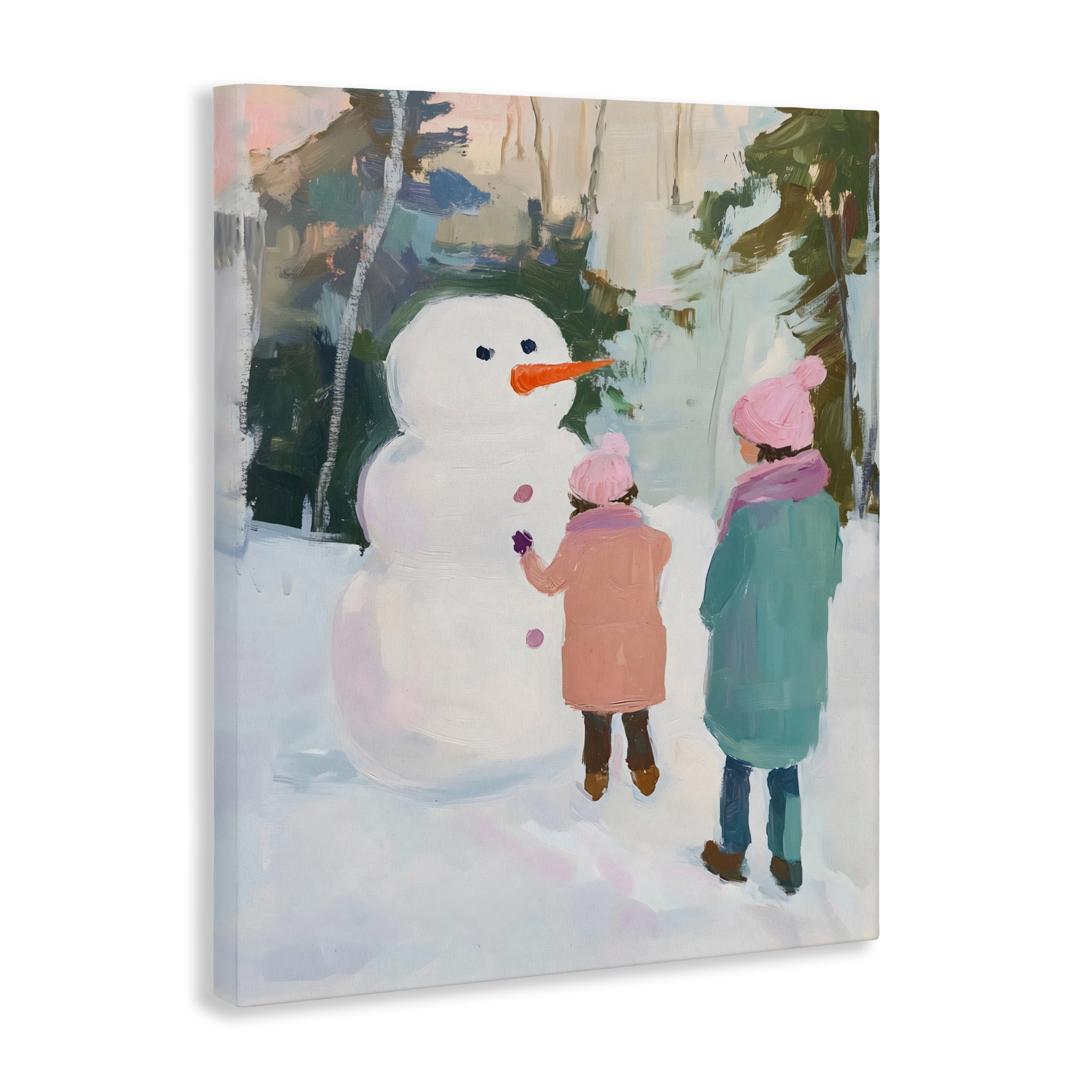 Stupell Industries Two Girls With Snowman Canvas Wall Art, design by The Prints Vibe