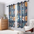 thumbnail image 6 of Flowers and Lattice Blackout Curtains 63 inch Length 2 Panels Window Decoration Curtains for Bedroom Living Room, 6 of 6