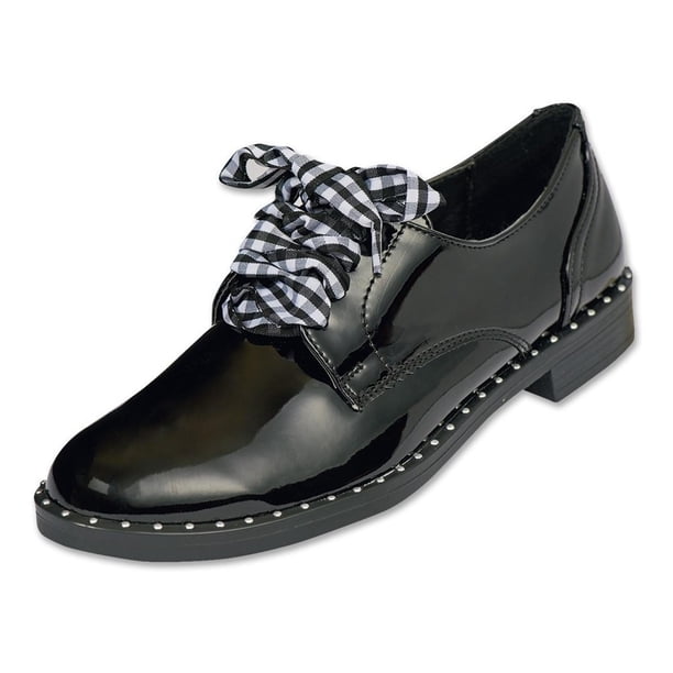 Calzado Dama Mujer Zapato De Vestir En Charol Negro Comodo negro 24 Incógnita 088D81
