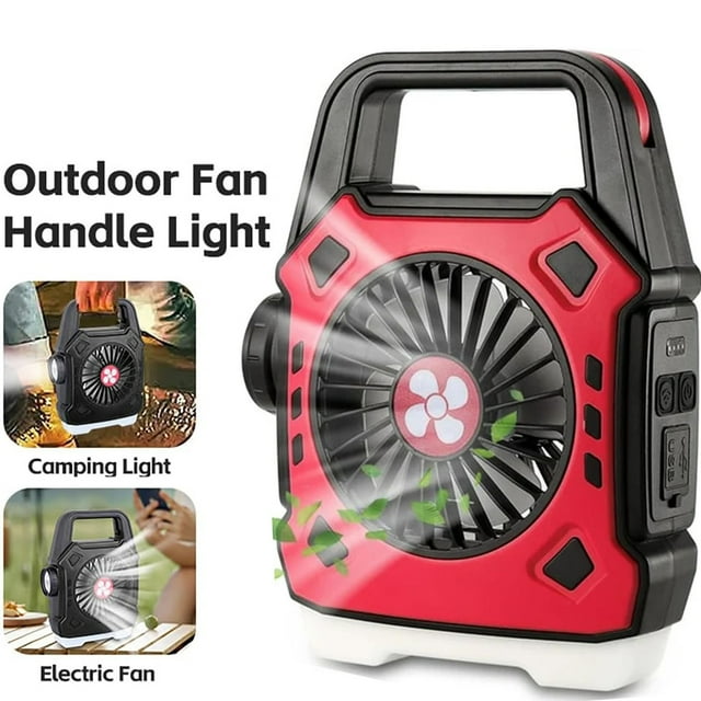 Binwennn Small Fan Arm Fan with Remote Control Oscillating Multifunctional Camping Fan Outdoor Portable Fan With Light Adjustable Lighting And USB Rechargeable Quiet Motor Strong Wind And Versatile