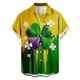 thumbnail image 2 of Ceisia Men's St. Patrick's Day Short Sleeve Shirt Clover Print Regular Straight Fit Green Turn-Down Collar Spring Summer Shirt Gift, 2 of 6