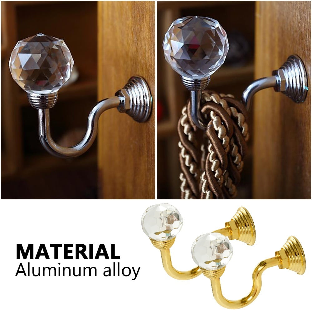 Metal Crystal Home Curtain Holdback Wall Tie Back Hooks Hanger Holder