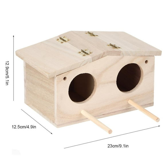 Noref Bird Nests,Wooden Pet Bird Nests House Breeding Box Cage Birdhouse Accessories for Parrots Swallows
