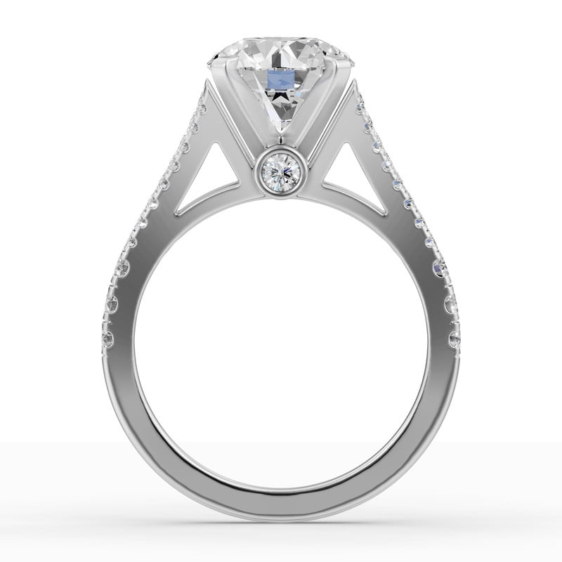 OMRE 4 Carat Moissanite Ring 18K White Gold Plated 925 Sterling Silver Anniversary Engagement Wedding Promise Ring for Women