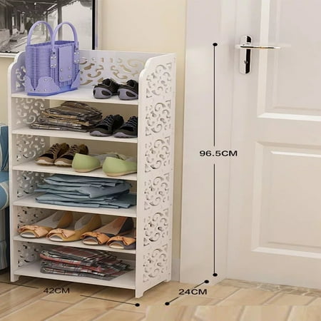 Bathroom Storage Shelf - Zimtown 4/5/6-Tier Waterproof Display Shelving Units Modular Wood Plastic Composite Storage Rack Shelving Organizer for Kichen, Home, Bathroom Decorative Shelves, White