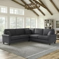 thumbnail image 7 of Hudson 99W L Shaped Sectional Couch in Charcoal Gray Herringbone Fabric, 7 of 7