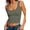 Army Green, variant on Crop Tops for Women Square Neck Sleeveless Ribbed Tank Tops Slim Fitted Basic Tee Shirts Cami Summer Clothes Black M