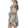 thumbnail image 2 of Hirioo Rose Flowers for Short Sleeve Dress Women's Short Sleeve Dress with Pockets, 2 of 6