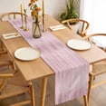 thumbnail image 3 of Pink Table Runner - 36 Inch Long, Kitchen Dining Table Runner Dresser Scarves, Modern Abstract Art Ombre Striped Farmhouse Decor for Coffee Tables Wedding Party Banquet, 3 of 8