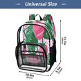 thumbnail image 4 of Large Clear PVC Backpack Heavy Duty See Through Backpack for Adults Work Travel, Pink-strawberry Print Printed 12L, 4 of 8