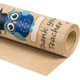 thumbnail image 1 of RUSPEPA Cartoon Owl Wrapping Paper Roll, Mini Roll, 17 Inches x 32.8 Feet, Kraft Wrapping Paper with Cartoon Owl and Thank You Teacher Design Great for Graduation, Party, Holiday and More, 1 of 8
