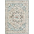 thumbnail image 6 of Toyoso 10x14 Area Rug Living Room Rugs - Washable Boho Rug Vintage Oriental Distressed Farmhouse Large Thin Indoor Carpet for Living Room Bedroom Under Dining Table Home Office - Aqua Multi, 6 of 9