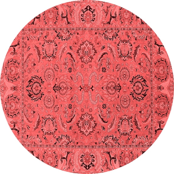 Ahgly Company Indoor Round Oriental Red Traditional Area Rugs, 6' Round
