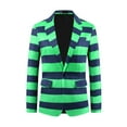 thumbnail image 5 of Lars Amadeus Striped Sport Coats for Men's Formal Notch Lapel Single Breasted Prom Blazers M Green, 5 of 6