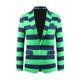 thumbnail image 5 of Inspire Chic Chaquetas Deportivas a Rayas para Hombres, Blazers de Promoción de Un Solo Botón con Solapa Notch, XL Verde, 5 of 6